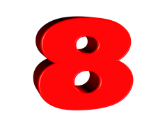 8 Number, Symbol, Numeral, Value, Representation PNG