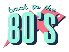 80s Logo, Dynamic Shapes, Bold Typography, Nostalgic Vibes, Retro Style PNG