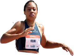 Allyson Felix Olympic Player, Sprint Champion, Track Star, Medalist, Athletic Legend PNG