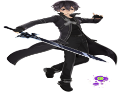 Anime Boy Kirito, Virtual Reality, Gamer Protagonist, Epic Battles, Fantasy World PNG