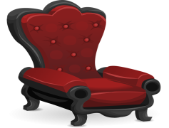 Armchair Red Modern, Bold Color, Cozy Seating, Contemporary Style, Upholstered Furniture PNG