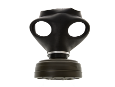 Black Cool Gas Mask Leather, Trendy Leather Wear, Bold Fashion Statement, Stylish Protective Gear, Edgy Fashion Accessory PNG