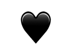 Black Heart Emoji, Heart Symbol, Dark Heart Symbol, Romantic Emoticon, Heart Graphic PNG