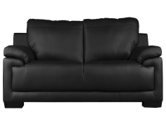 Black Leather Sofa, Modern Furniture, Elegant Upholstery, Living Room Decor, Contemporary Design PNG