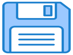 Blue Floppy Disk, Old School, Classic Computing, Iconic Symbol, Vintage Storage PNG