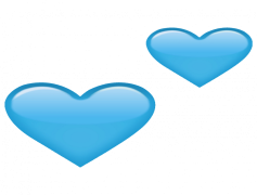 Blue Heart Emoji, Affection Icon, Calm Color, Loyalty Sign, Love Symbol PNG