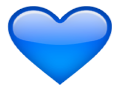 Blue Heart Emoji, Trust Sign, Friendship Emblem, Calm Expression, Loyalty Representation PNG