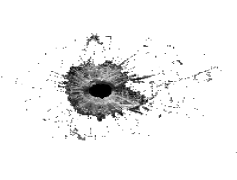 Bullet Hole, Firearm Trace, Puncture Indication, Impact Mark, Gunshot Effect PNG