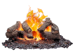 Burning Firewood, Flames, Smoke, Logs, Warmth PNG