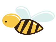 Cartoon Bee, Playful Pollinator, Honey Producer, Yellow Stripes, Cute Insect PNG