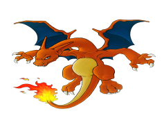 Charizard Pokemon, Flame Breath, Dragon Wing, Evolve Charmander, Fire Type PNG