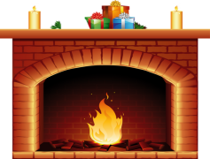 Christmas Fireplace, Decor, Mantel, Holiday, Cheer PNG