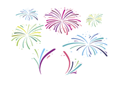 Colorful Vector Fireworks Abstract, Celebration, Event, Burst, Festive PNG