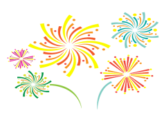 Colorful Vector Fireworks Spiral, Burst, Celebration, Night Sky, Display PNG