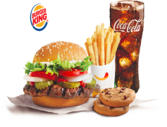 Combo Burger King, Delicious Meal, Whopper Combo, Fast Food, Soft Drink PNG