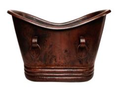 Copper Bath Tub, Vintage Style, Unique Decor, Elegant Soaking, Timeless Bathroom PNG