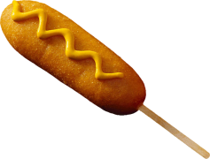 Corn Dog, Street Food, Sausage Treat, Savory Delight, Batter Coating PNG