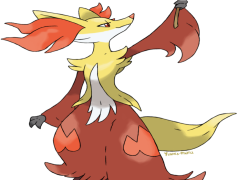 Delphox Pokemon, Fire Type, Mystical Powers, Fox-Like, Psychic Abilities PNG