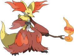 Delphox Pokemon, Fire-Type, Psychic Abilities, Flame Wizard, Magical Powers PNG