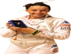 Elisa Di Francisca, Olympic Gold, Female Empowerment, Sports Superstar, Competitive Spirit PNG