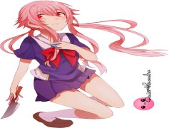 Female Anime Yuno Gasai, Obsessive Love, Japanese Animation, Survival Game, Pink Hair PNG