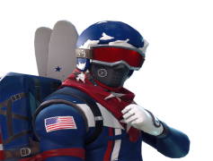 Fornite Alpine Ace USA, Fortnite Collection, USA Theme, Skiing Character, Winter Outfit PNG