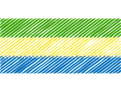 Gabon Flag, Green Yellow Blue, Horizontal Stripes, West Africa, Cultural Identity PNG