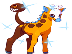 Girafarig Pokemon, Normal Type, Long Neck, Tail Face, Dual Nature PNG