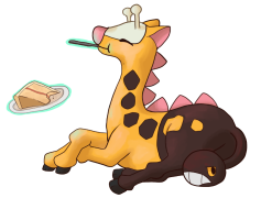 Girafarig Pokemon, Unique Design, Evolved Form, Long Neck, Psychic Type PNG