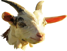 Goat Head, Bohemian Aesthetic, Animal Skull, Horned Creature, Farmhouse Style PNG