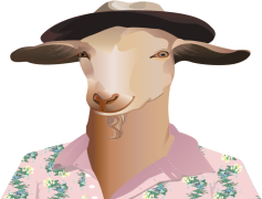 Goat Head, Esoteric Art, Animal Skull, Mystical Representation, Occult Imagery PNG