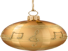 Gold Christmas Bauble, Xmas Accessory, Seasonal Charm, Festive Decoration, Tree Adornment PNG