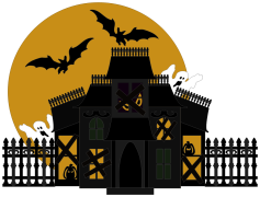 Halloween House, Haunted, Ghosts, Costumes, Pumpkins PNG