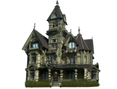 Halloween House, Haunted, Spooky, Decor, Pumpkin PNG