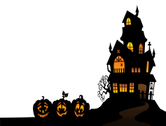 Halloween Village Houses, Spooky Decor, Ghostly Neighborhoods, Haunted Architecture, Trick-Or-Treat Scenes PNG