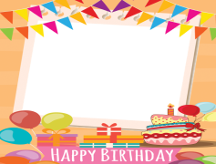 Happy Birthday Frame, Celebration Decor, Party Theme, Birthday Wishes, Festive Borders PNG