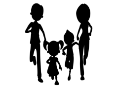 Happy Family Silhouette, Embrace, Connection, Joy, Bonding PNG