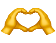 Heart Hands Emoji, Kindness Gesture, Caring Expression, Emotive Symbol, Compassionate Hands PNG