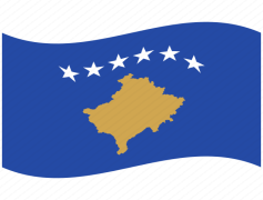 Kosovo Flag, Blue Field, Cultural Heritage, Yellow Map, Star Emblem PNG