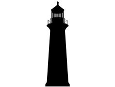 Lighthouse Silhouette, Seaside Landmark, Coastal Scene, Maritime Symbol, Coastal Horizon PNG
