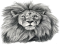 Lion Face, Safari Icon, Nature King, Regal Beast, Majestic Mane PNG