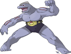 Machoke Pokemon, Strong Muscles, Competitive Fighter, Fighting Type, Gutsy Personality PNG
