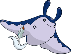 Mantine Pokemon, Water Type, Surfing Ability, Flying Type, Ocean Habitat PNG