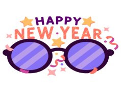 New Year Glasses, Countdown Gear, Sparkling Vision, Cheerful Fashion, Festive Eyewear PNG