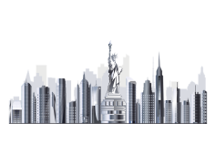 New York Skyline City, Urban Landscape, Iconic Architecture, Night Lights, Cityscape View PNG