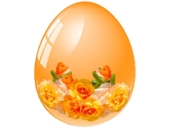 Orange Easter Egg, Holiday Tradition, Spring Celebration, Egg Hunt, Bunny Theme PNG
