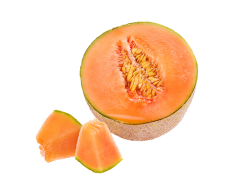 Organic Cantaloupe Slices, Sliced Melon Delights, Juicy Cantaloupe Wedges, Healthy Snack Options, Fresh Melon Pieces PNG