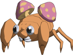 Paras Pokemon, Mushroom, Bug-Type, Insect, Nature PNG