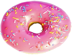 Pink Donut, Dessert Delight, Sugary Snack, Frosted Pastry, Bakery Goodies PNG