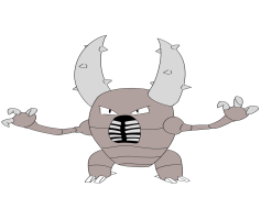 Pinsir Pokemon, Fighting Style, Battle Ready, Antler Horns, Bug Type PNG
